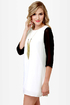 Au Pair Black and Ivory Shift Dress