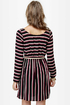 First In Line Black Striped Dress