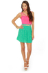 Chick-let�s Dance Mint Green Mini Skirt