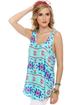 Sky's the Limit Turquoise Print Tunic Top