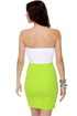Dynamo Strapless White and Neon Green Dress