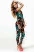 Gypsy Junkies Ziggy Disco Floral Print Jumpsuit
