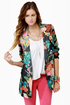 Gypsy Junkies Zeppelin Floral Print Blazer