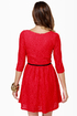 Hot Tama-Lace Red Lace Dress