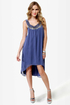 Bead You Now Beaded Slate Blue Dress