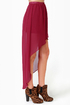 Fall for It High-Low Wine Red Skirt