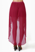 Fall for It High-Low Wine Red Skirt