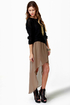 Fall for It High-Low Brown Skirt