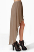 Fall for It High-Low Brown Skirt