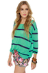 Believe the Hype Striped Mint Green Sweater