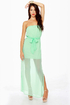 Girls Just Wanna Have Chiffon Strapless Mint Maxi Dress