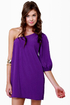 B-Sides One Shoulder Purple Dress