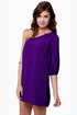 B-Sides One Shoulder Purple Dress