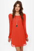 Dinner for Two Coral Red Shift Dress