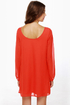 Dinner for Two Coral Red Shift Dress