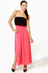 LULUS Exclusive Who\\\'s Who Black and Coral Maxi Dress