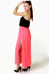 LULUS Exclusive Who\\\\\\\'s Who Black and Coral Maxi Dress