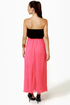 LULUS Exclusive Who\\\\\\\'s Who Black and Coral Maxi Dress
