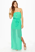 Mermaid in Heaven Strapless Turquoise Maxi Dress