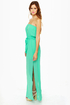 Mermaid in Heaven Strapless Turquoise Maxi Dress