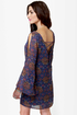 Tied and Wave Blue Print Dress