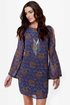Tied and Wave Blue Print Dress