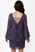 Tied and Wave Blue Print Dress