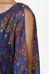 Tied and Wave Blue Print Dress