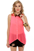 Snake Your Body Line Neon Pink Top
