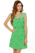 Lucy Love Breanne Green Print Dress