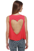 Heart Core Coral Red Top
