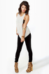 Cut a Cross Heathered Beige Tank Top