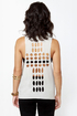 Cut a Cross Heathered Beige Tank Top