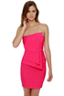 Polite to Point Strapless Fuchsia Pink Dress