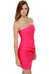 Polite to Point Strapless Fuchsia Pink Dress