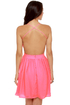Evening News Backless Neon Pink Dress