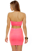 Cutting In Strapless Neon Pink Dress