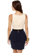 Scene It Navy Blue Color Block Dress