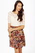 Fleur du Jour Lace and Floral Print Dress