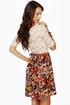 Fleur du Jour Lace and Floral Print Dress