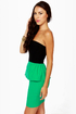 Lovecats Strapless Black and Green Dress