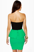 Lovecats Strapless Black and Green Dress