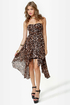 Divine Feline Strapless Leopard Print Dress