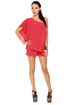 Magnificent Matador One Shoulder Coral Red Romper