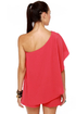 Magnificent Matador One Shoulder Coral Red Romper