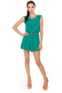 Caped May Backless Teal Romper