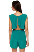 Caped May Backless Teal Romper