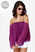 Landslide Off-the-Shoulder Purple Top