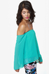 Landslide Off-the-Shoulder Turquoise Top