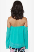 Landslide Off-the-Shoulder Turquoise Top